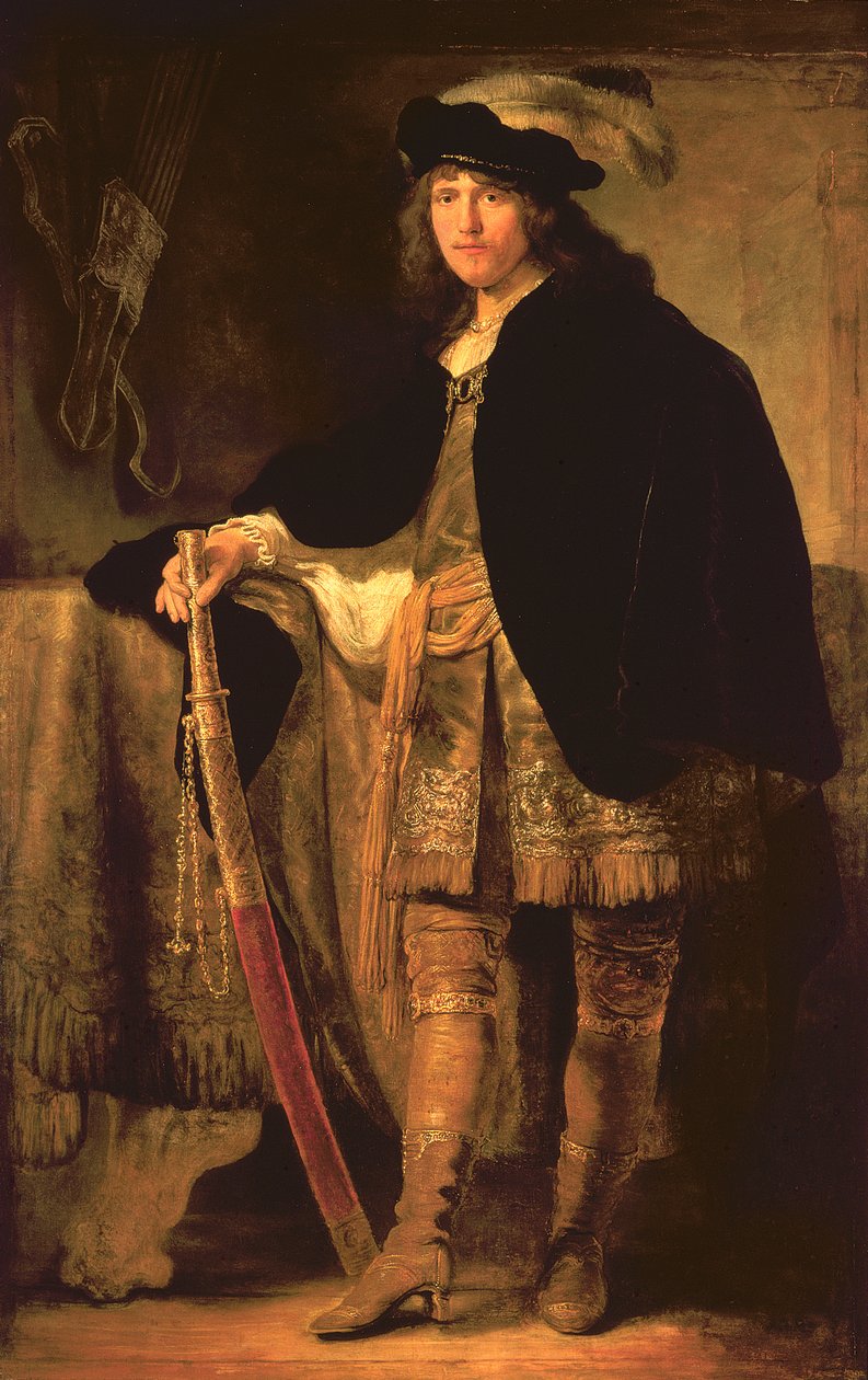 Portrét mladého muže s mečem, c.1635-40 od Ferdinand Bol