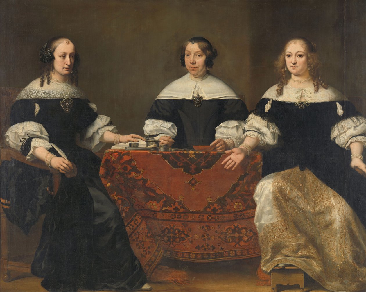 Portrét tří regentek z Leprozenhuis, Amsterdam, c.1668 od Ferdinand Bol