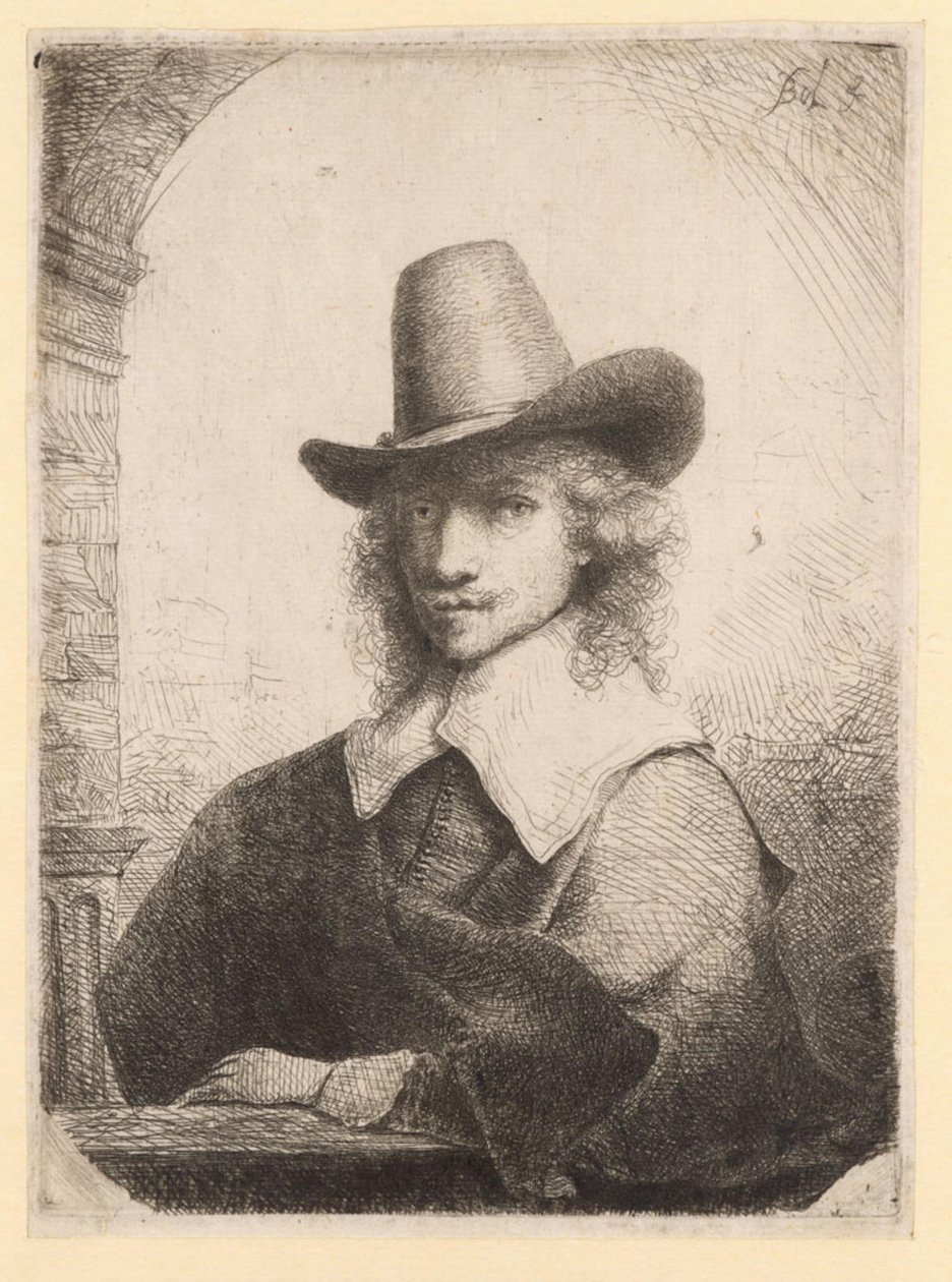 Portrét muže s vysokým kloboukem od Ferdinand Bol