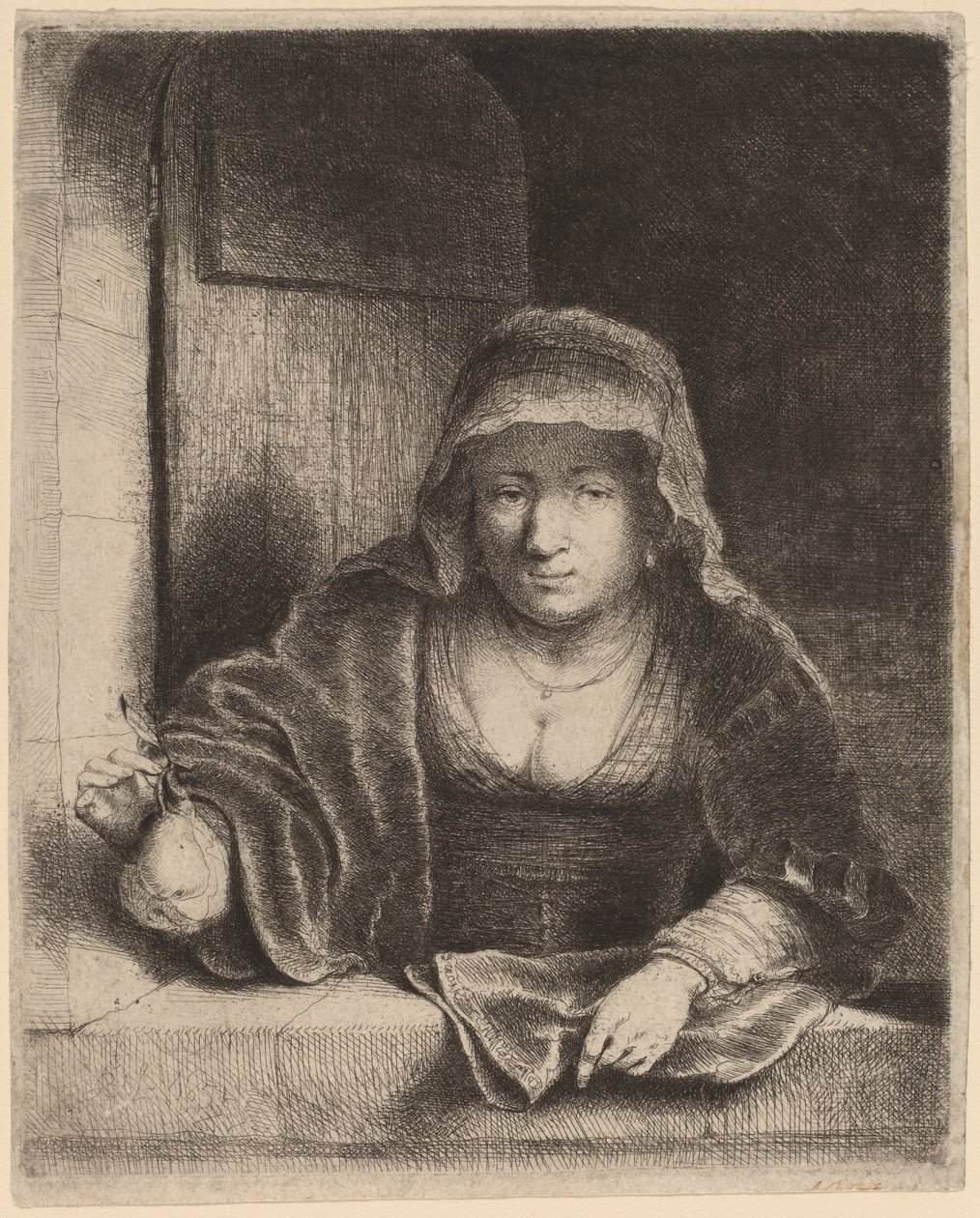 Žena s hruškou od Ferdinand Bol