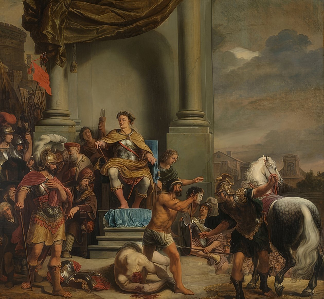 Titus Manlius Imperiosus Torquatus nařídí stětí svého syna. 1661-64 od Ferdinand Bol