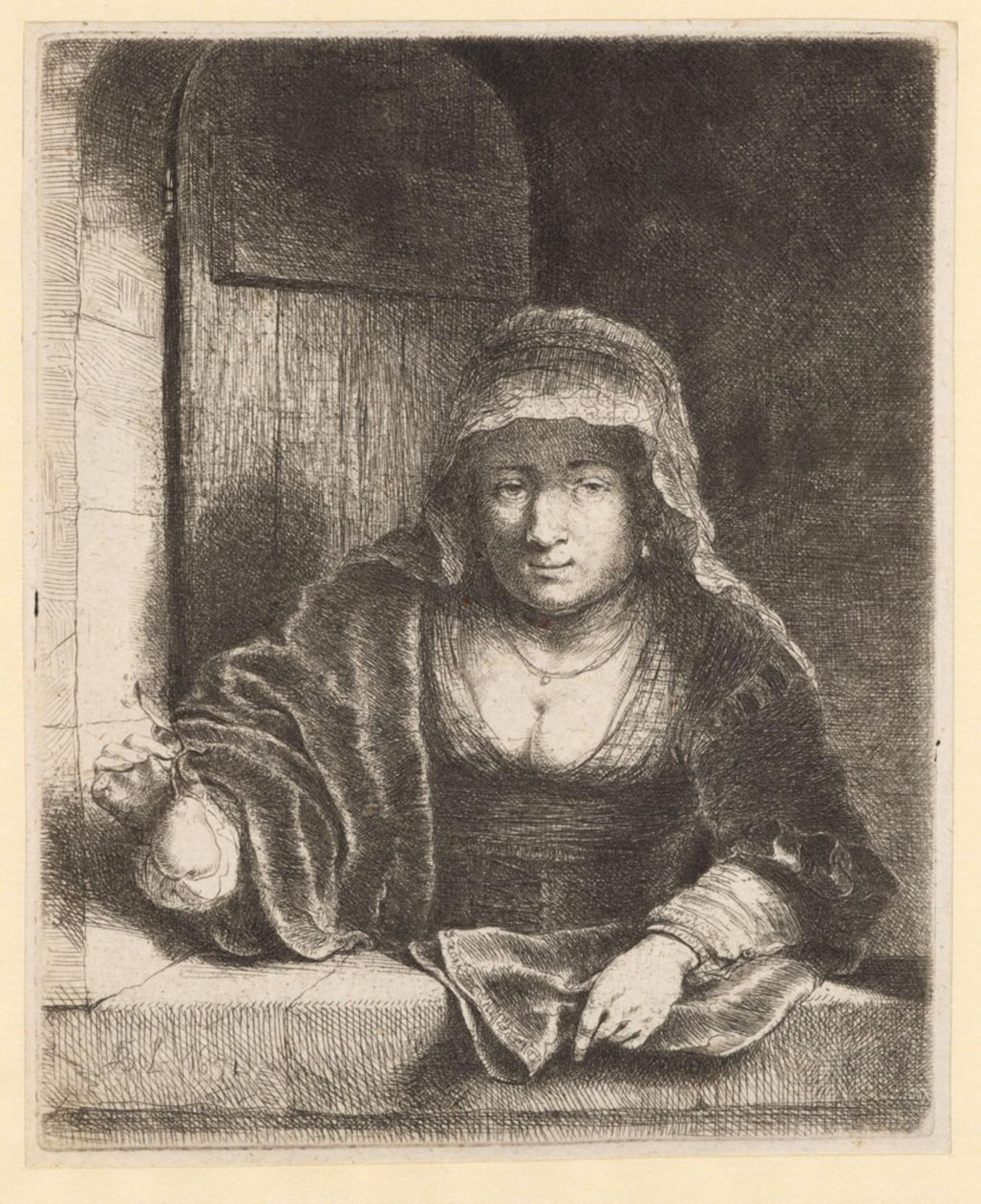 Žena s hruškou od Ferdinand Bol