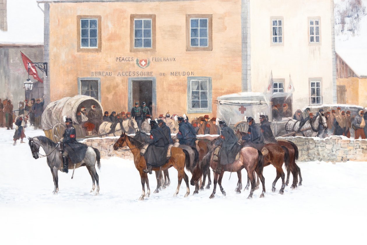 Bourbakiho panorama od Ferdinand & Castres Edouard (1838-1902) Hodler