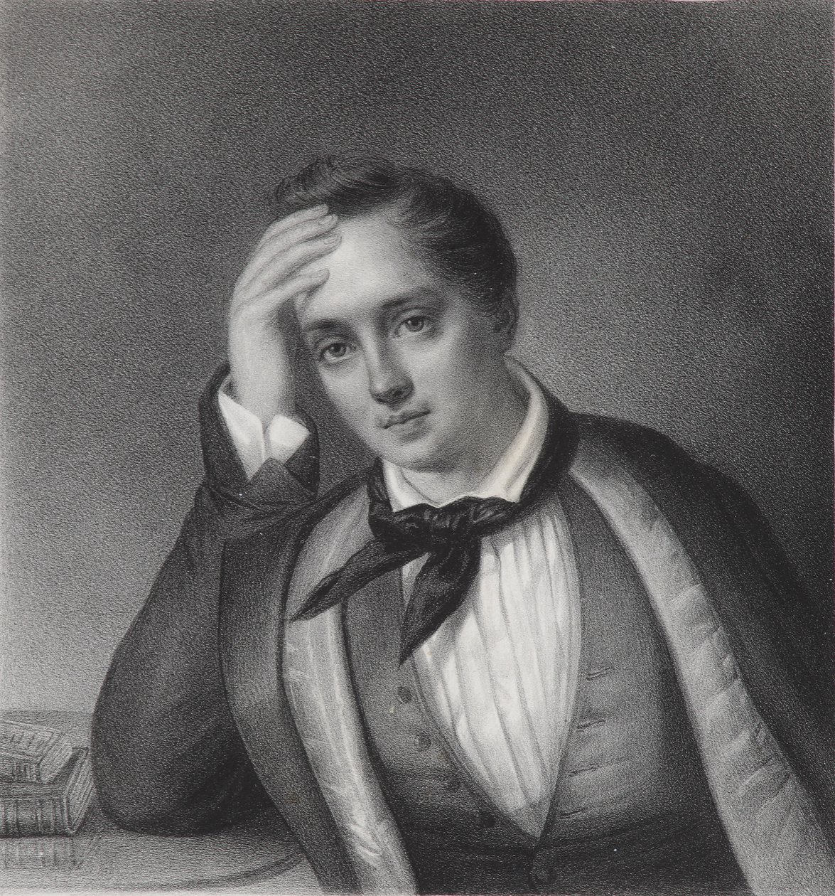 Portrét básníka Jevgenije Abramoviče Baratynského 1800-1844, 30. léta 19. století od Ferdinand Chevalier
