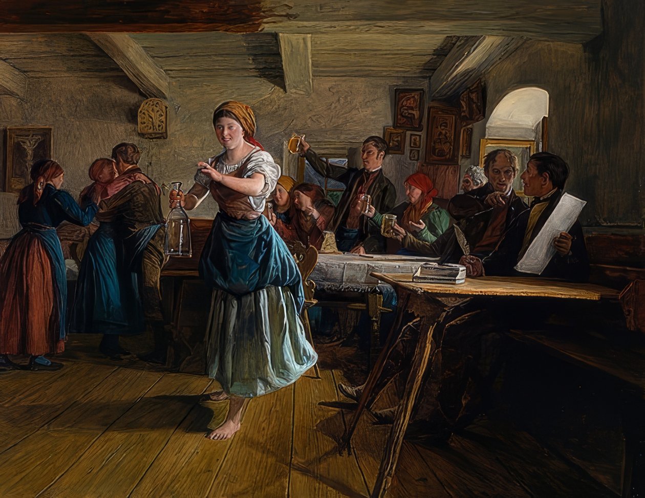 Tanec. 1863 od Ferdinand Georg Waldmuller