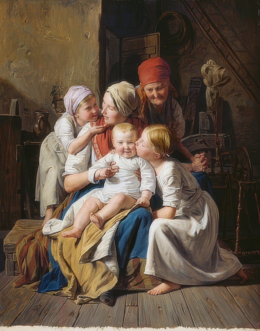 Babské radosti. 1852 od Ferdinand Georg Waldmuller