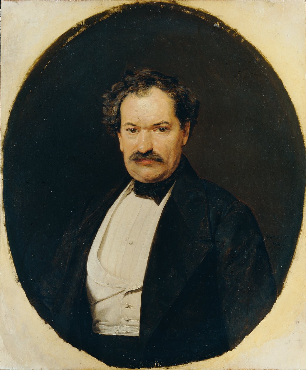 Gentleman v černém kabátě s bílou vestou od Ferdinand Georg Waldmuller