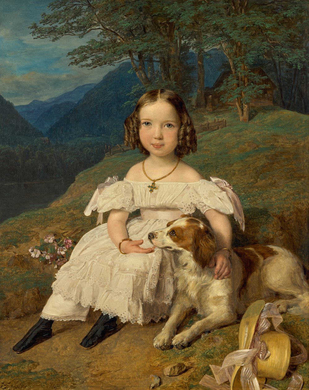 Portrét hraběnky Julie Alexandrovna Apraxina 1830-1917 jako dítě, 1835. od Ferdinand Georg Waldmuller