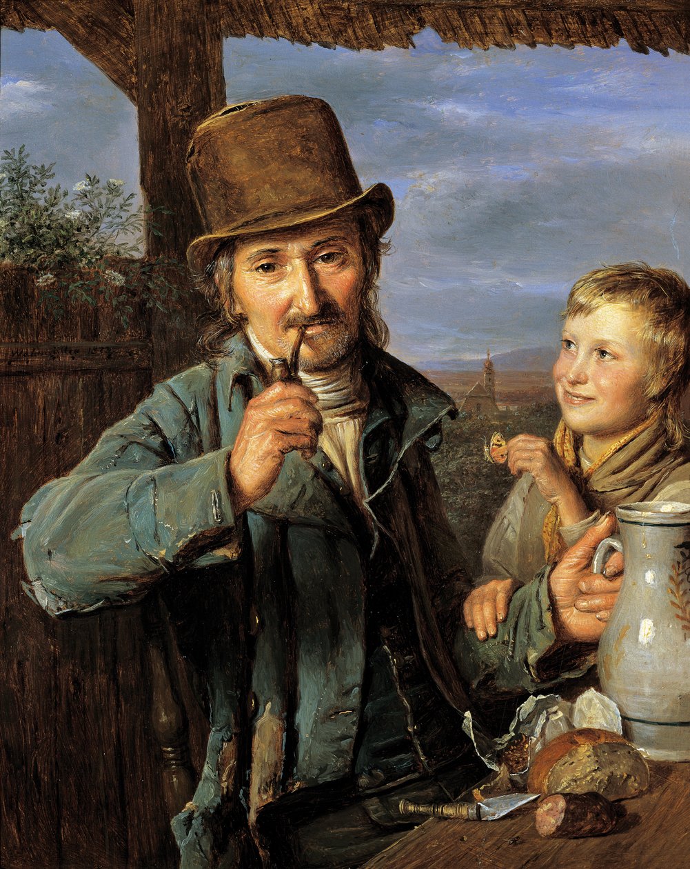 Nádeník se svým synem od Ferdinand Georg Waldmuller