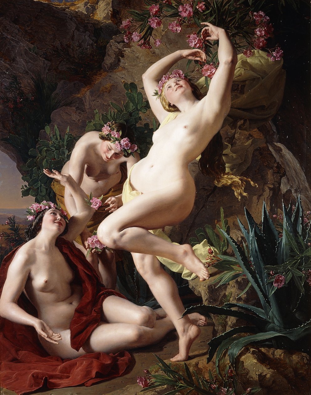 Nymfy v Homérově odysei; Nymfy z Homérovy odysey, 1856 od Ferdinand Georg Waldmuller