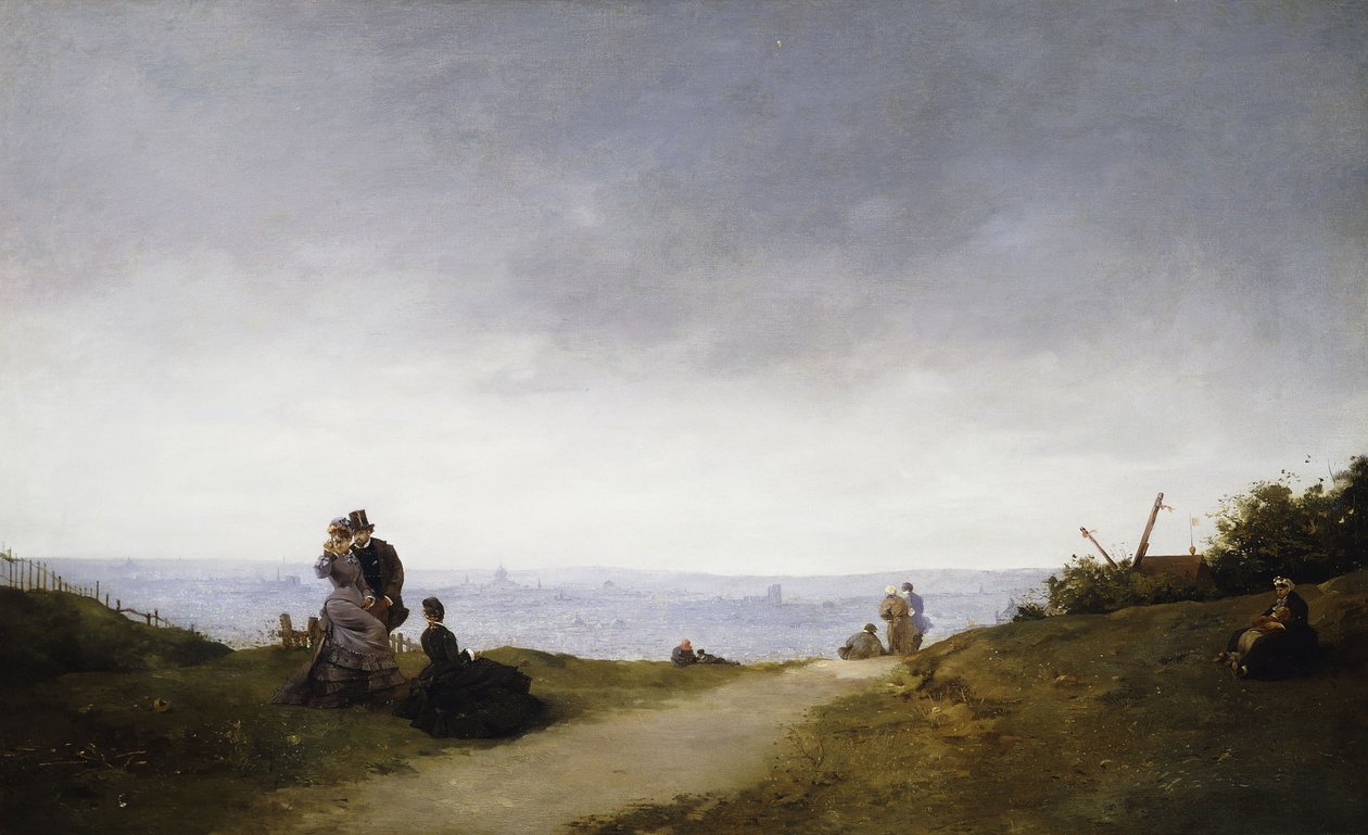 Pohled na Paříž z Montmartru, od Ferdinand Heilbuth