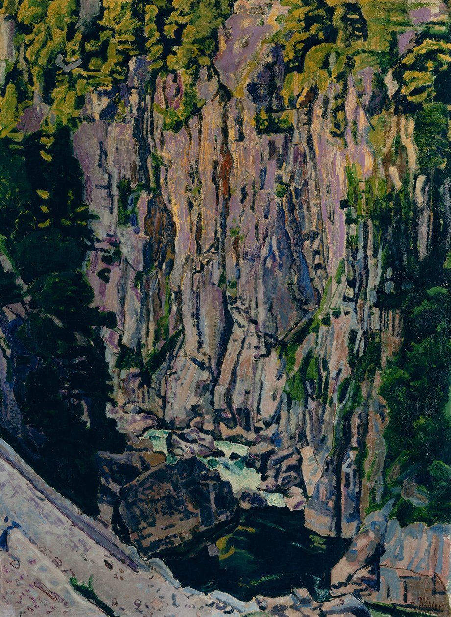Soutěska Aare od Ferdinand Hodler