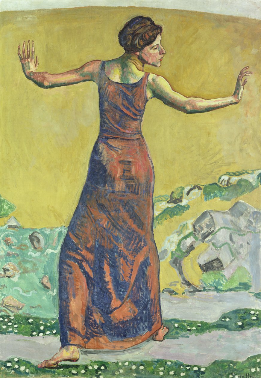 Femme Joyeuse (olej na plátně) (viz také 155108) od Ferdinand Hodler