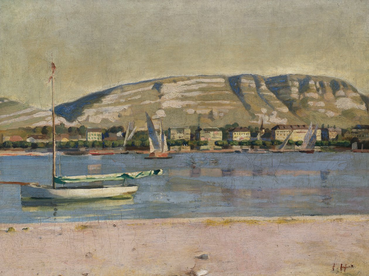 Ženevský přístav a Saleve od Ferdinand Hodler