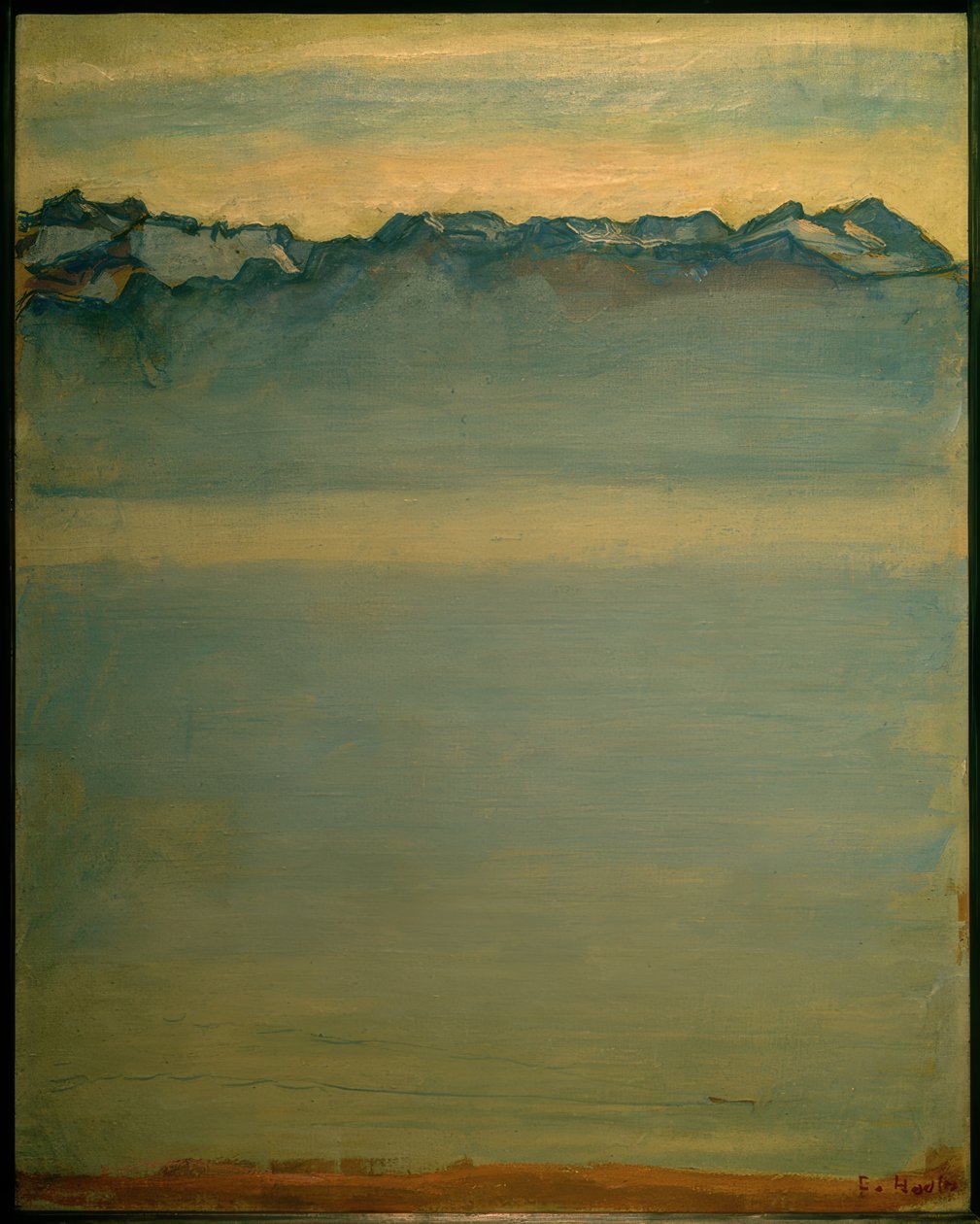 Ženevské jezero se Savojskými Alpami od Ferdinand Hodler