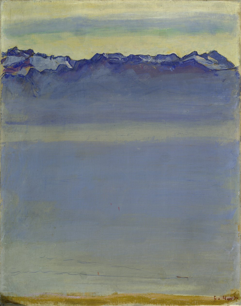 Ženevské jezero se Savojskými Alpami od Ferdinand Hodler