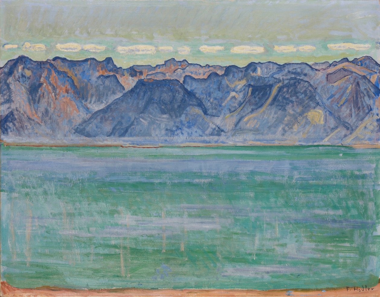 Ženevské jezero se Savojskými Alpami, c. 1905. od Ferdinand Hodler