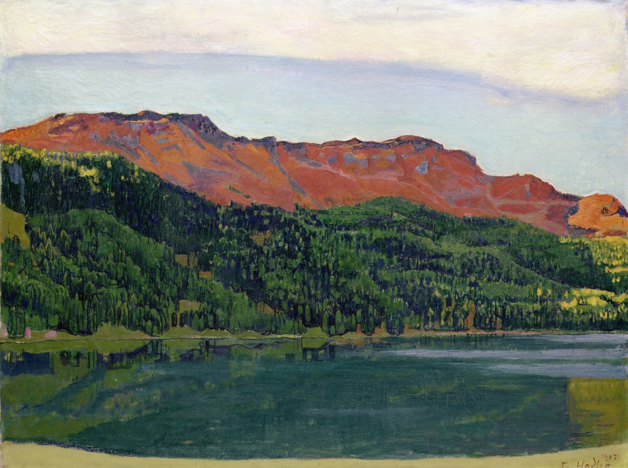 Jezero Silvaplana s Piz Corvatsch od Ferdinand Hodler