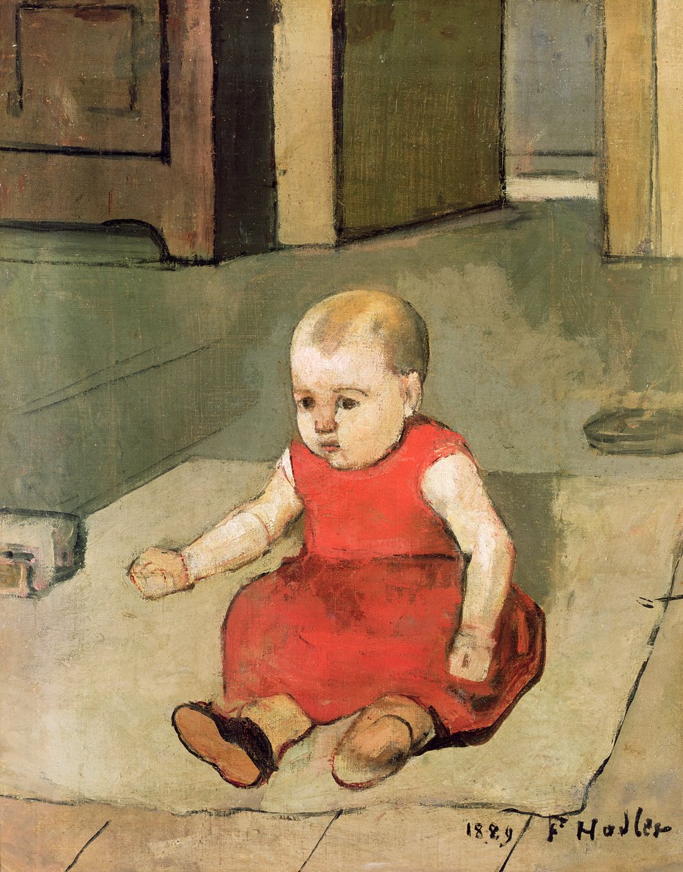 Malý Hector na podlaze, 1889 od Ferdinand Hodler