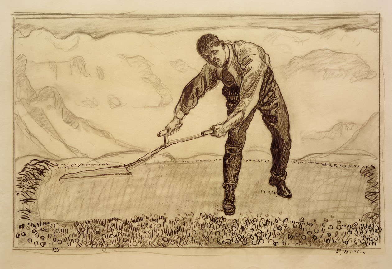 Sekačka na poli od Ferdinand Hodler