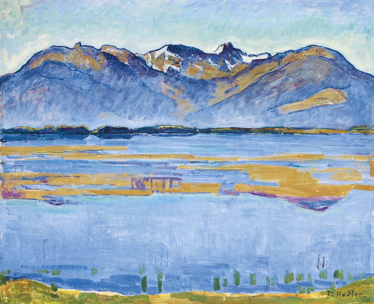 Krajina Montany s Becs de Bosson a Vallon de Réchy, 1915 od Ferdinand Hodler