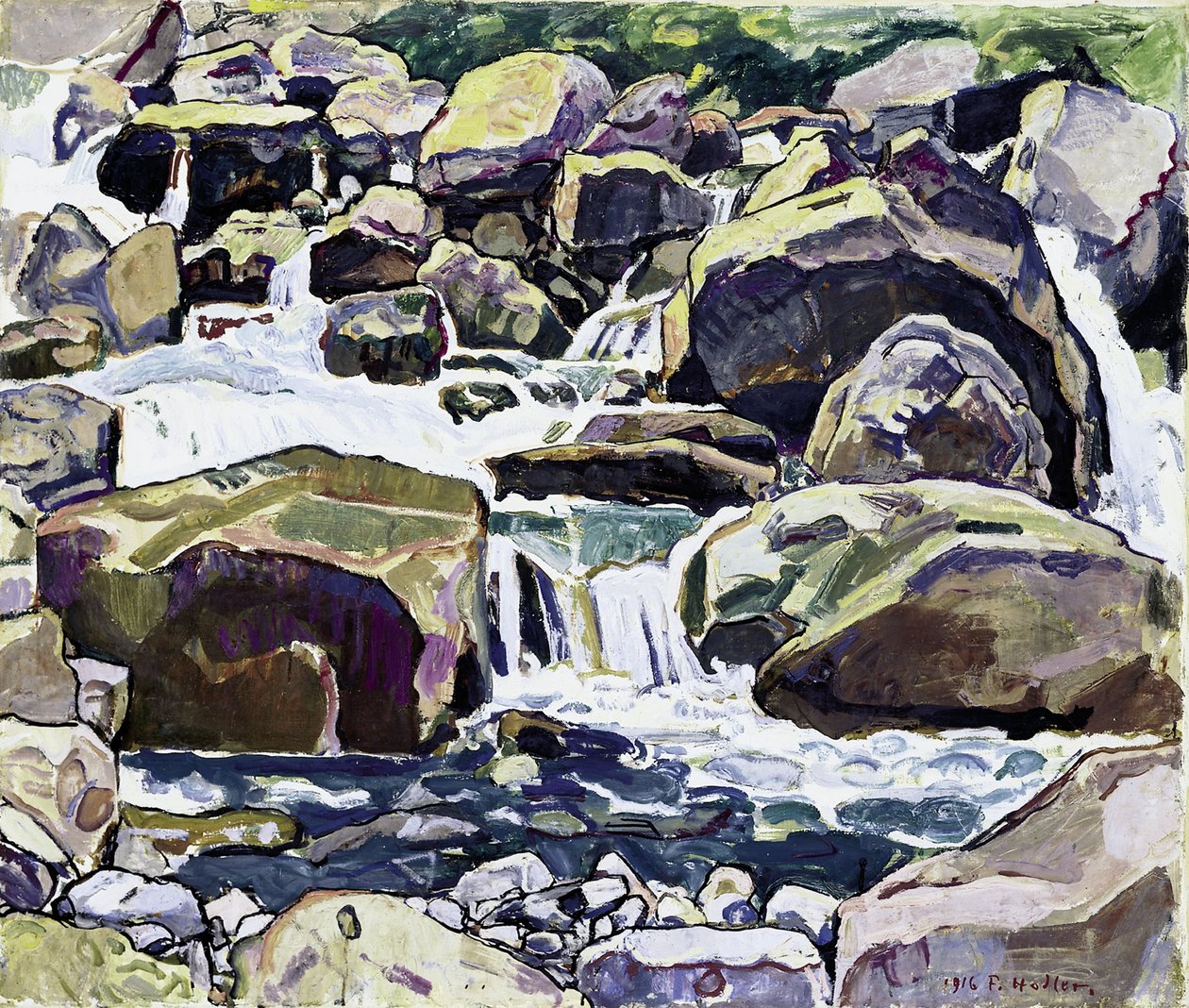 Horský proud v blízkosti Champéry od Ferdinand Hodler