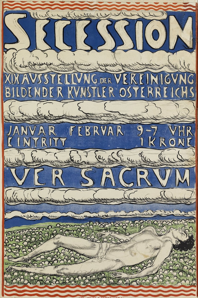 Plakát k výstavě vídeňské secese od Ferdinand Hodler