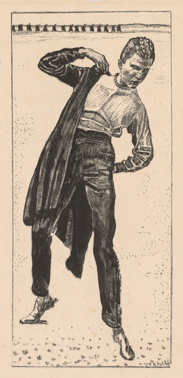 Student si obléká kabát od Ferdinand Hodler