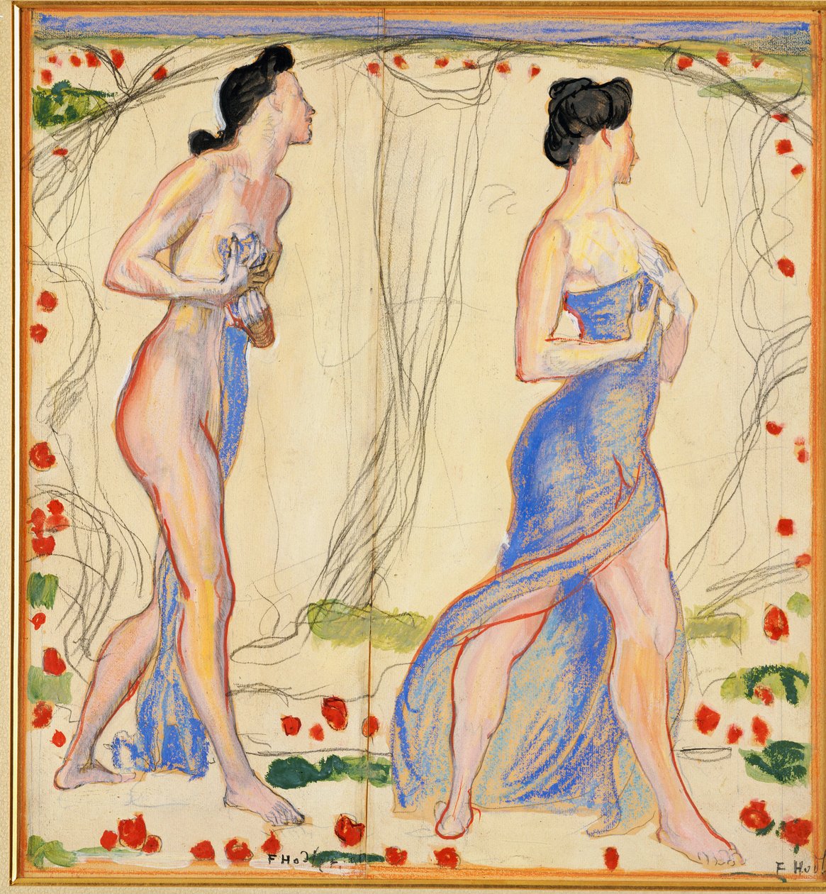 Studie pro "Die Cempfindung I", c.1901-02 od Ferdinand Hodler