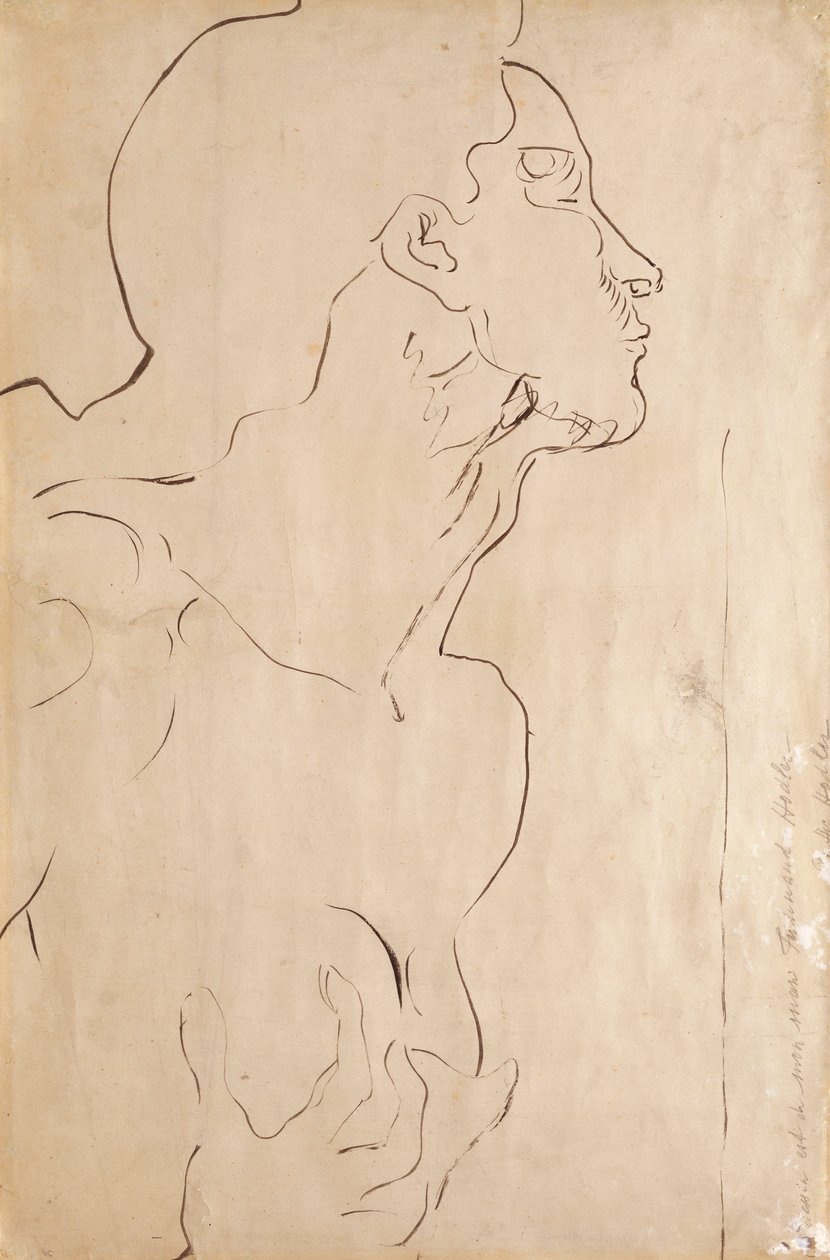 Studie pro „Pocit já“ (indický inkoust na papíře) od Ferdinand Hodler