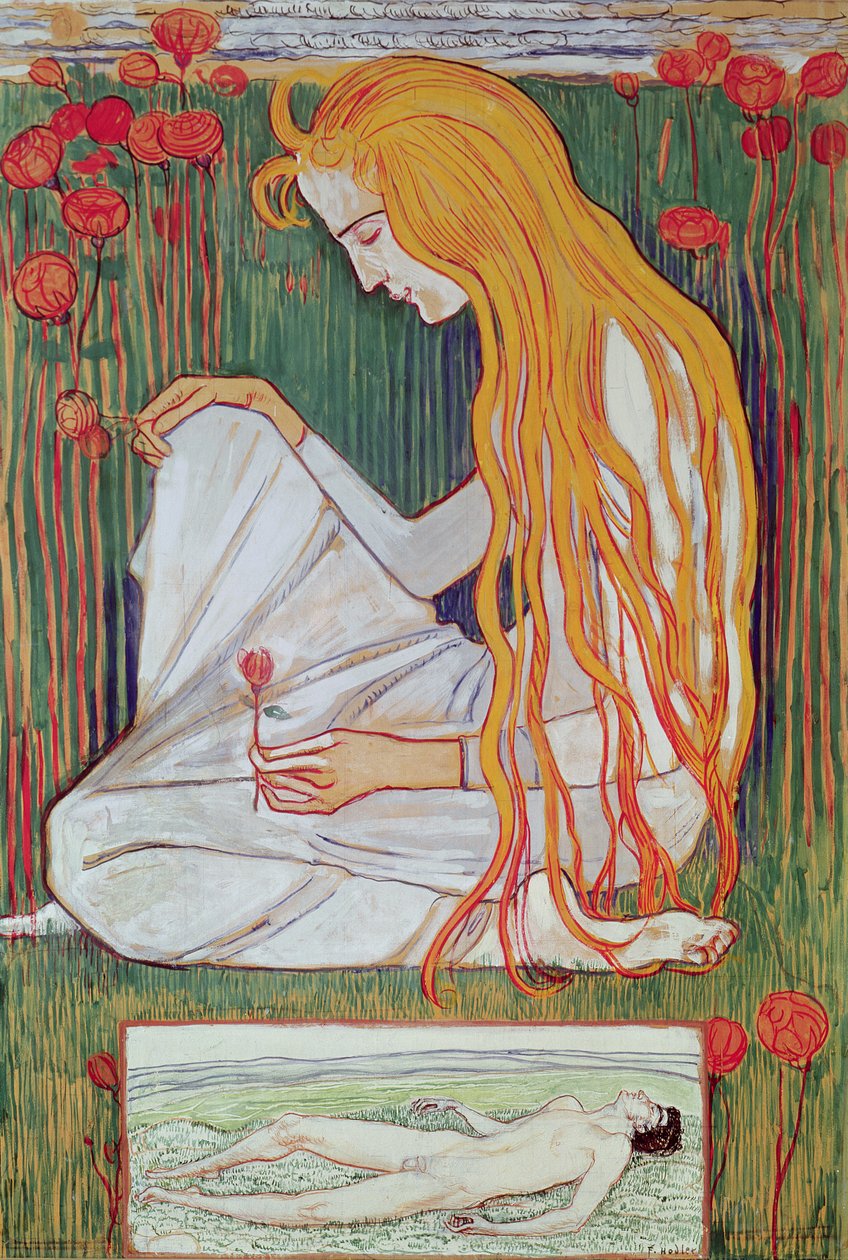 Sen, 1897 (wc na kartě) od Ferdinand Hodler