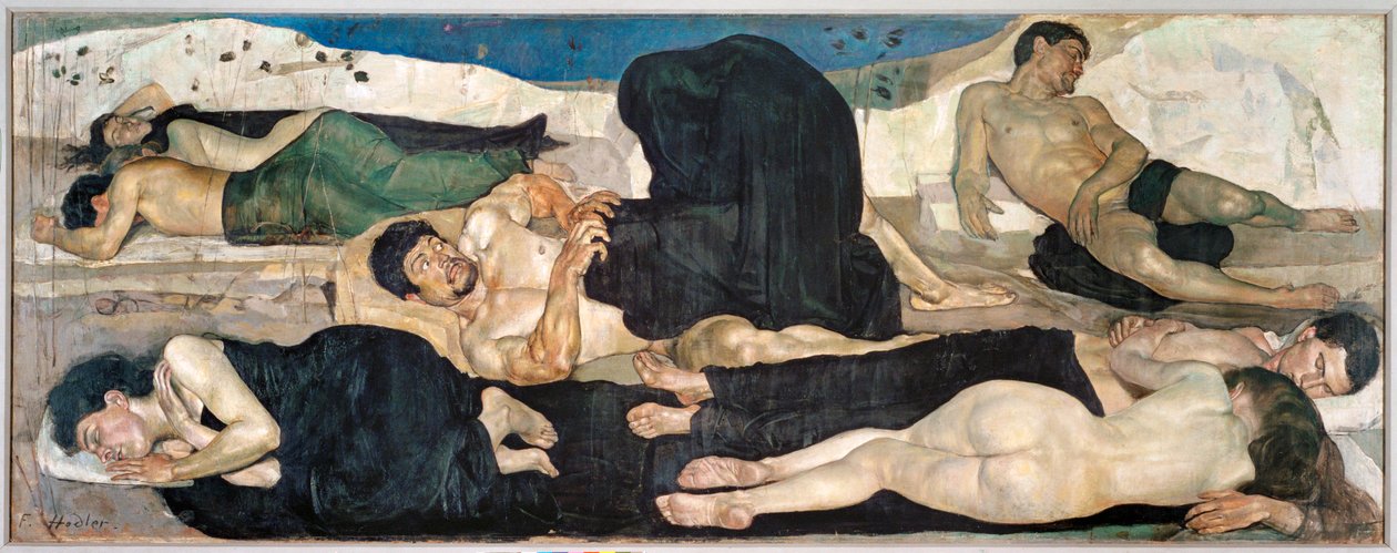 Noc (olej na plátně) od Ferdinand Hodler