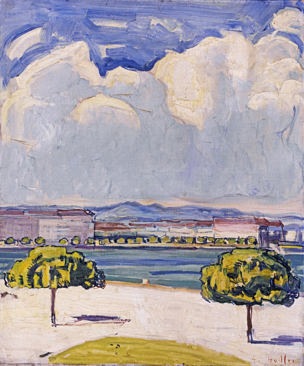 Quai du Mont-Blanc v Ženevě při pohledu z Jardin Anglais, c. 1910. od Ferdinand Hodler