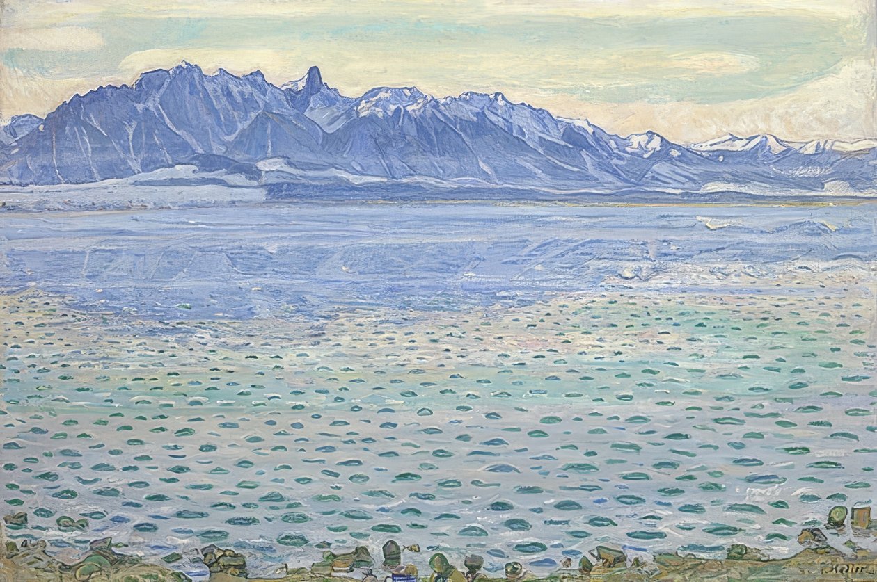 Jezero Thun s řetězem Stockhorn. 1904 od Ferdinand Hodler