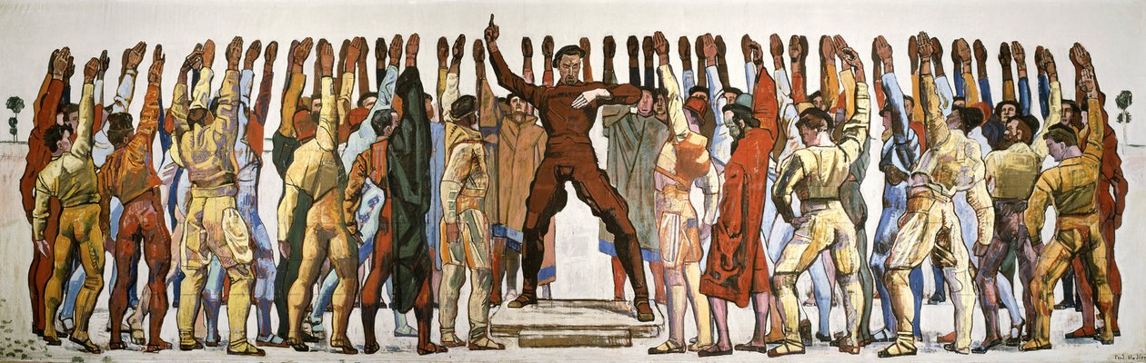 Jednomyslnost (přísaha). Druhá verze od Hodlera, Ferdinanda (1853-1918). Olej na plátně od Ferdinand Hodler