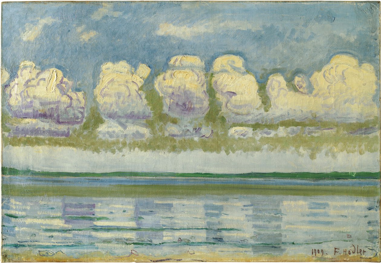 "Výhled na Ženevské jezero a Švýcarskou Juru"" (Ženevské jezero se švýcarskou Jurou) Malba Ferdinanda Hodlera (1853-1918) od Ferdinand Hodler