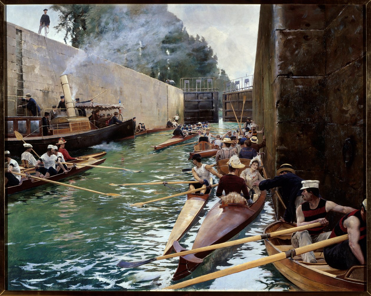 Zámek. Obraz Ferdinanda Josepha Gueldryho (1858-1945). Olej na plátně. Je třeba zmínit: Remeš, Musee Des Beaux Arts od Ferdinand Joseph Gueldry