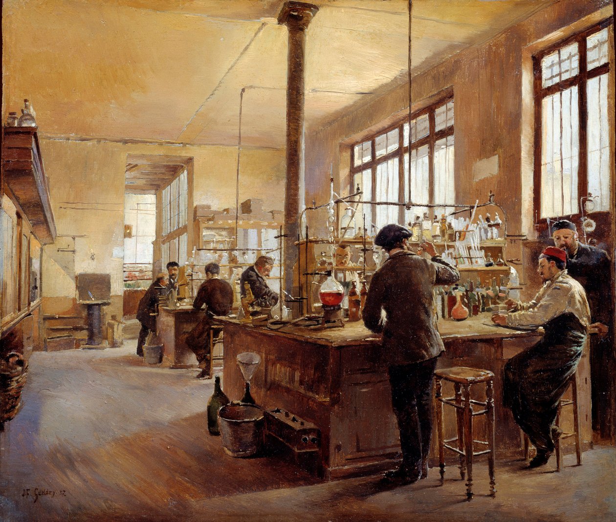 Městská laboratoř má policejní prefekturu boulevard du palace. Obraz Ferdinanda Josepha Gueldryho (1858-1945) od Ferdinand Joseph Gueldry