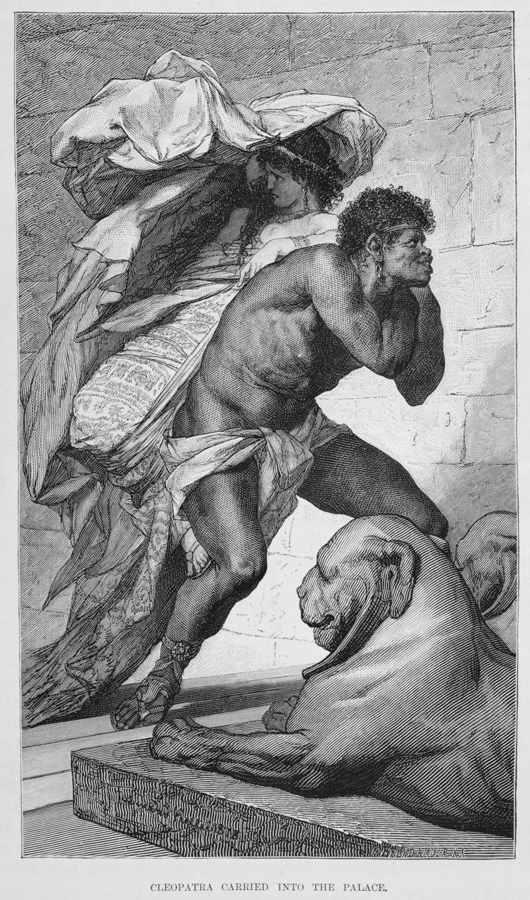 Kleopatra přenesena do paláce, 19. století od Ferdinand Keller