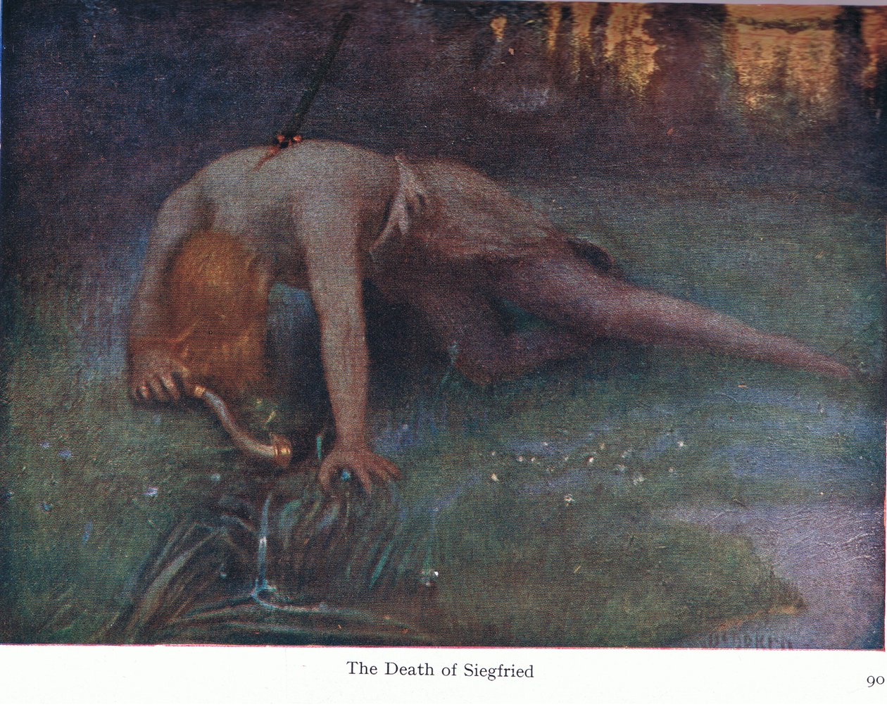 Smrt Siegfrieda, ilustrace z hospody The Stories of Wagner
