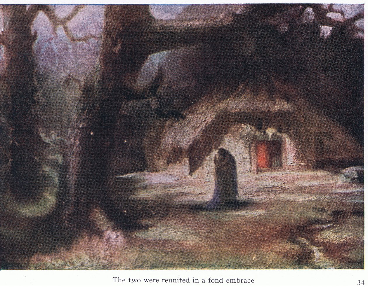 Ti dva byli znovu shledáni v láskyplném objetí, ilustrace z hospody The Stories of Wagner