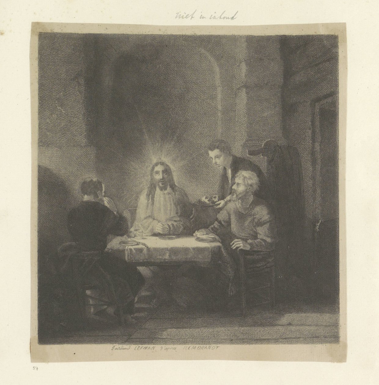 Maaltijd te Emmaus Kolekce osmdesáti pěti původních tisků (název série) od Ferdinand Lehman
