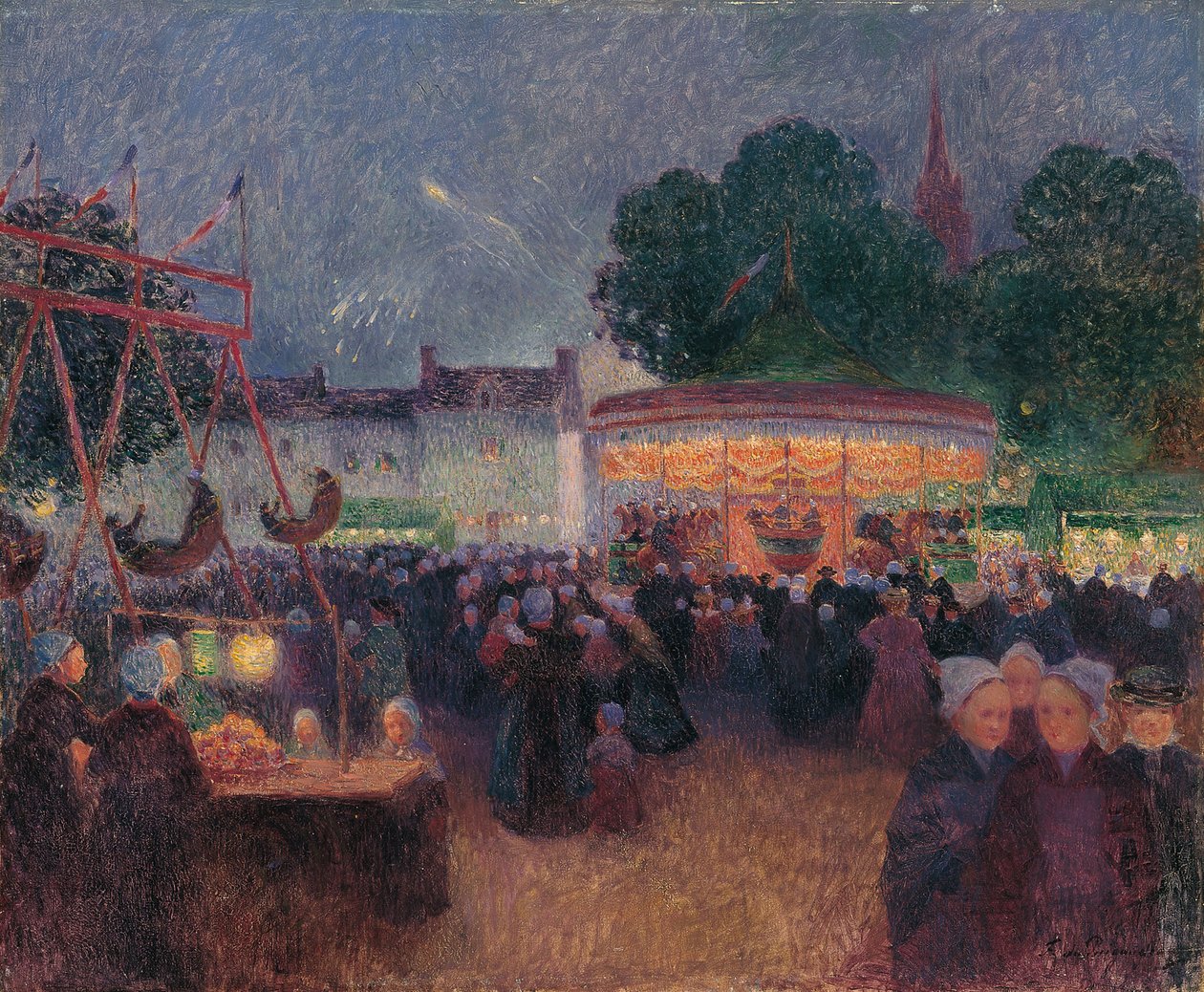 Noční veletrh v Saint-Pol-de-Léon, cca 1896 od Ferdinand Loyen du Puigaudeau