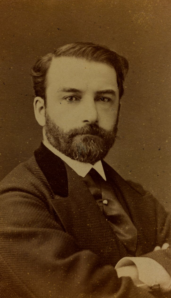 Portrét Léona Josepha Florentina Bonnata, francouzského malíře; vizitka od Ferdinand Mulnier