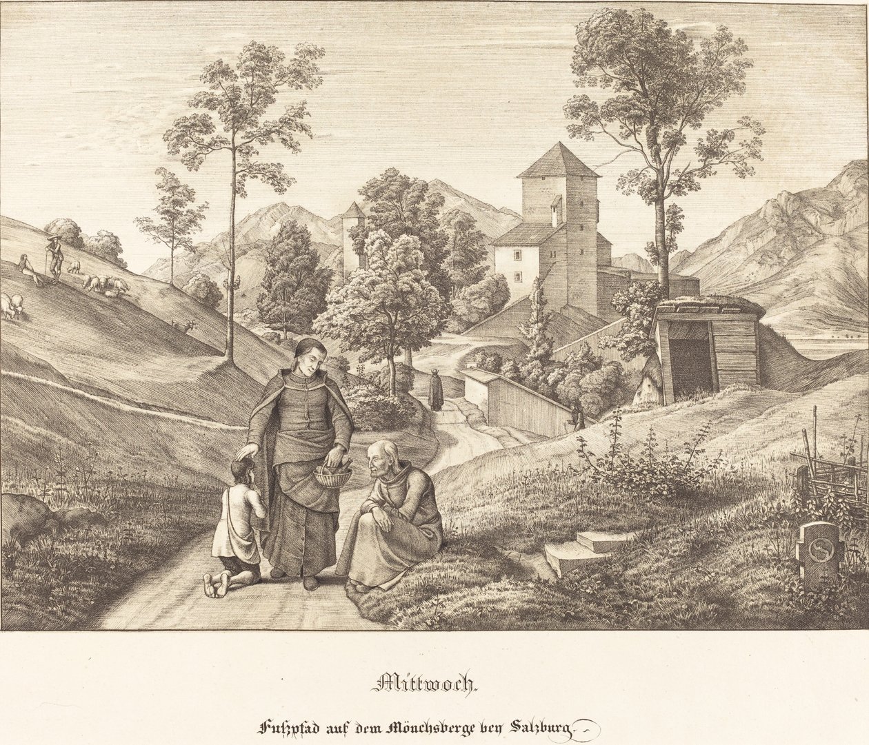 Středa - Pěšina na Mönchsberge u Salzburgu od Ferdinand Olivier