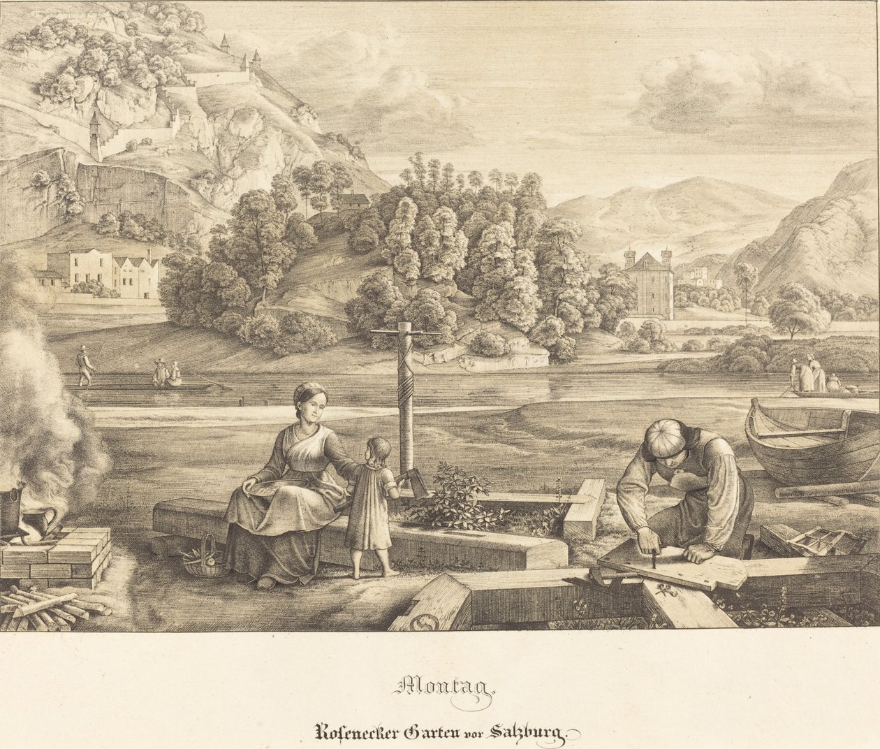 Pondělí – Rosenecker Garden u Salzburgu (pondělí – Rosenecker Garden u Salzburgu) od Ferdinand Olivier