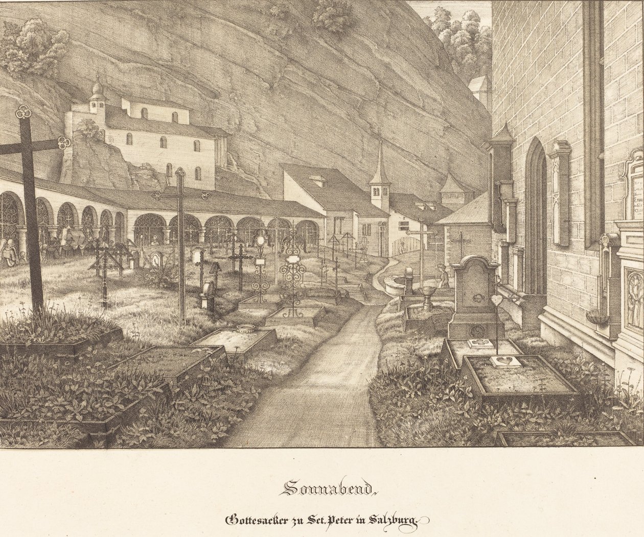 Sobota - Hřbitov svatého Petra v Salcburku od Ferdinand Olivier