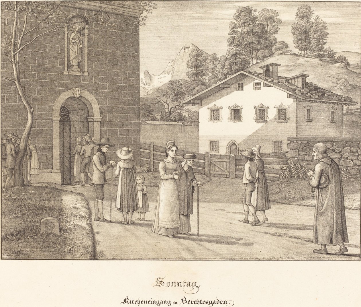 Neděle - Jít do kostela poblíž Berchtesgadenu od Ferdinand Olivier