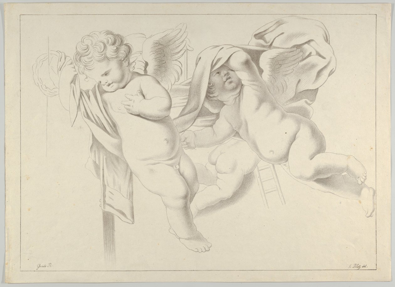 Studie tří putti, ca. 1800-1844. od Ferdinand Piloty