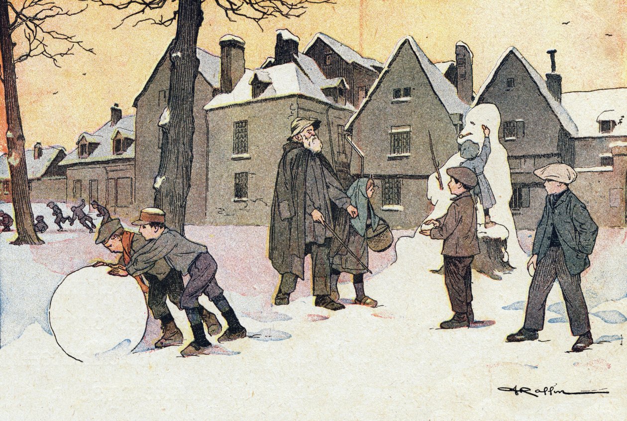 Snow, in Picture Book of Childhood, c.1900 (rytina) od Ferdinand Raffin